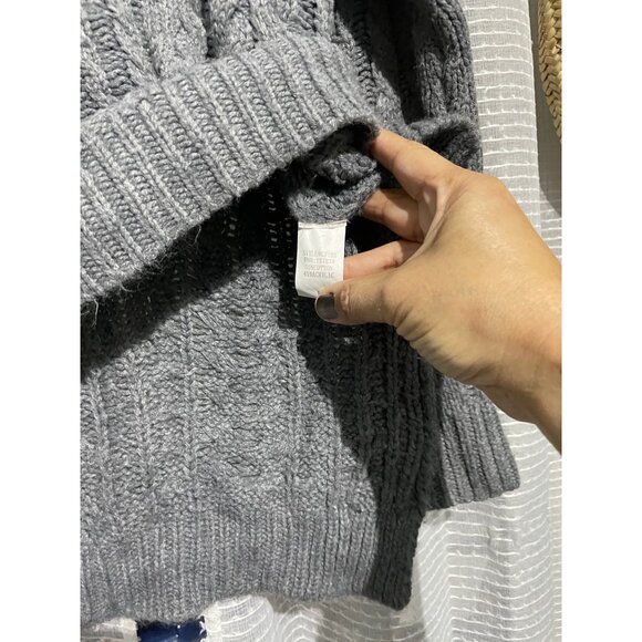 Dreamers Women's Sweater Cowl Neck Cable Knit Gray Size Large - Picture 4 of 4